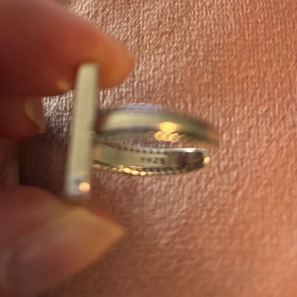 The big rectangle ring in 925 silver - Picture 3 of 10